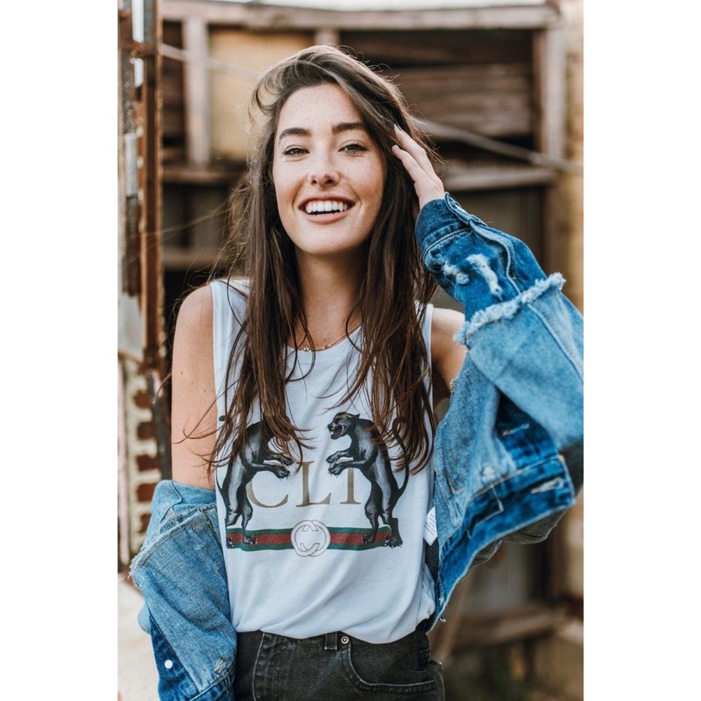 GIRL TRIBE Designer CLT Double Panther Muscle Tank